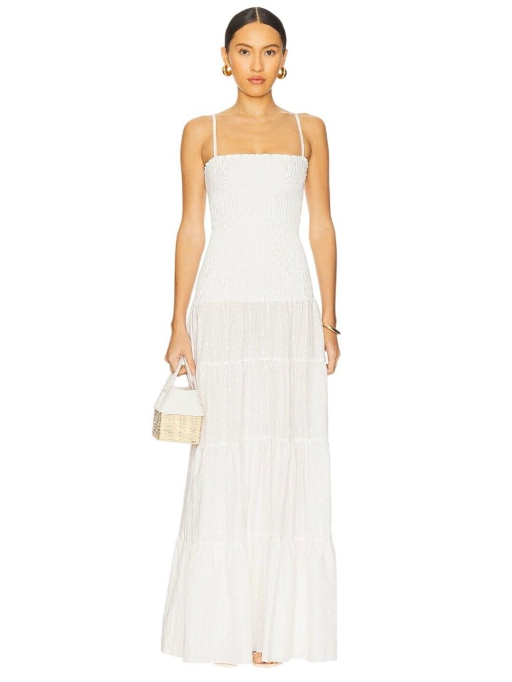 PEIXOTO Clementine Maxi Dress in White Lotus XSmall New Womens Long Gown